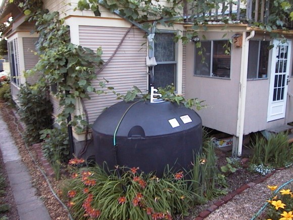 A 1500 gallon plastic cistern